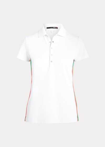 Women's Ralph Lauren Striped-Trim Golf Polo Shirts | 639548QMB